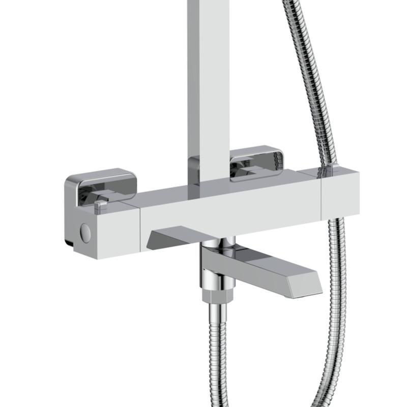 Qtap Душова система універсальна Swan Cascada термостатична на три споживача (з виливом) QTSWA112CRM45902 Chrome