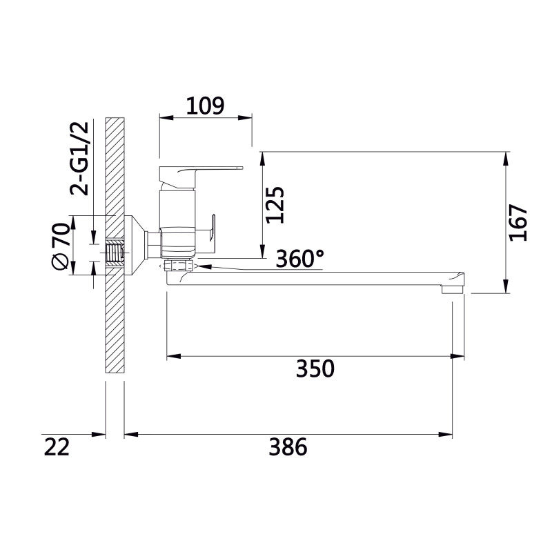 Qtap Змішувач для ванни Aries з довгим поворотним виливом (з душовим гарнітуром) QTARI2601CRM45558 Chrome
