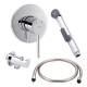 Qtap Комплект для гігієнічного душу Spring Chrome: Змішувач QTSPRCRM + Підключення з тримачем QTCRMBH030 + Лійка QTCRMA021 + Шланг QTHADPVC120C