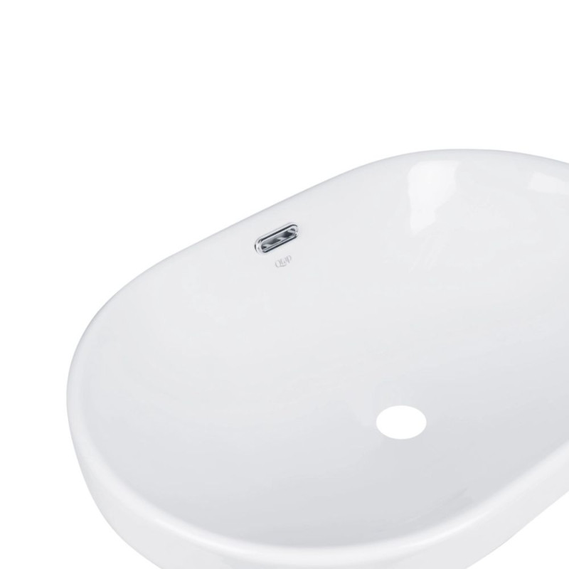 Qtap Комплект Leo: Раковина врізна овальна 590x400x170 мм White + Донний клапан PU02O