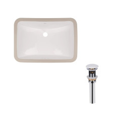 Qtap Комплект Stork: Раковина врізна прамокутна 530x370x200 мм White + Донний клапан PU02O