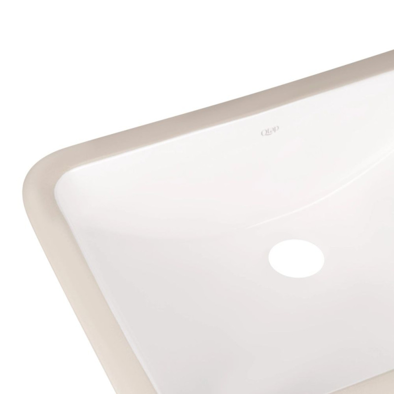 Qtap Комплект Stork: Раковина врізна прамокутна 530x370x200 мм White + Донний клапан PU02O