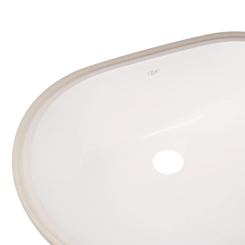 Qtap Комплект Stork: Раковина врізна овальна 560x395x195 мм White + Донний клапан PU02O