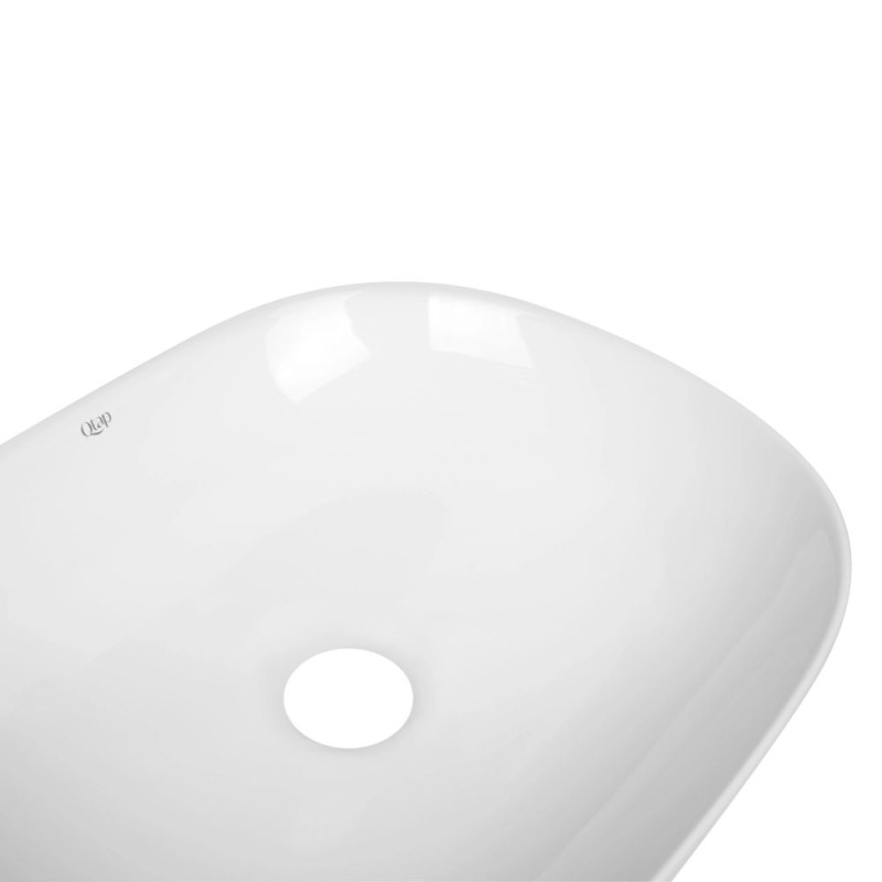 Qtap Комплект Aquarius: Раковина накладна прамокутна 465x375x115 мм White + Донний клапан PU02