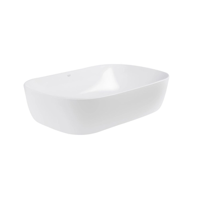 Qtap Комплект Robin: Раковина накладна прамокутна 610x400x145 мм White + Донний клапан PU02