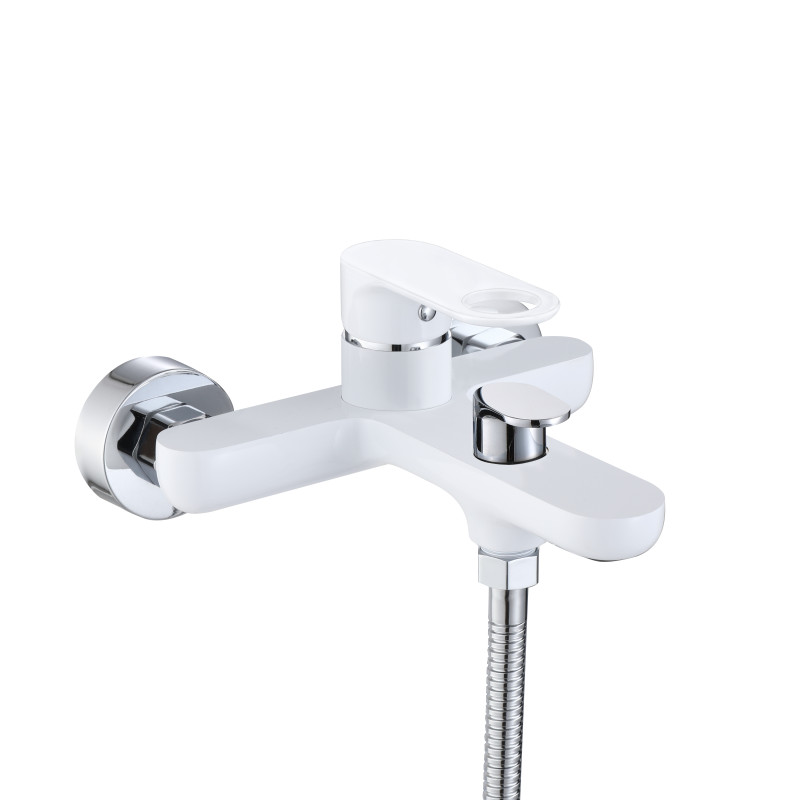 Qtap Змішувач для ванни Jay (з душовим гарнітуром) QTJAY259CRW45553 Chrome/White