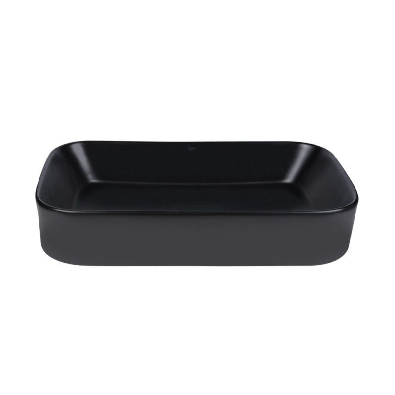 Qtap Комплект Scorpio: Раковина накладна прамокутна 550х390х120 мм Matt Black + Донний клапан PU03