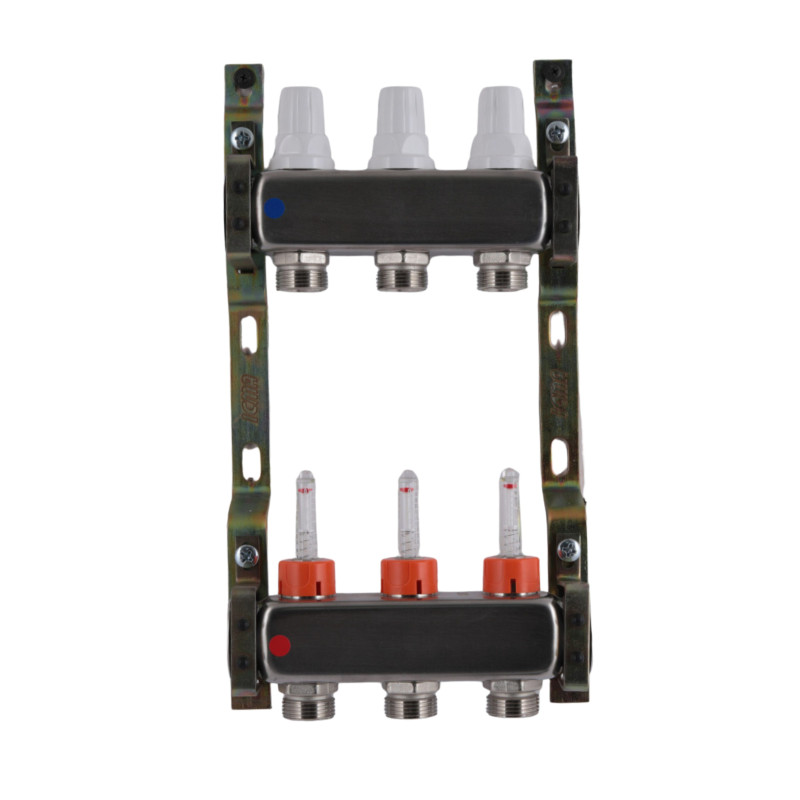 Колектор з витратомірами (нерж.) 3/4"х3 Icma № К073 (87K073PH32)