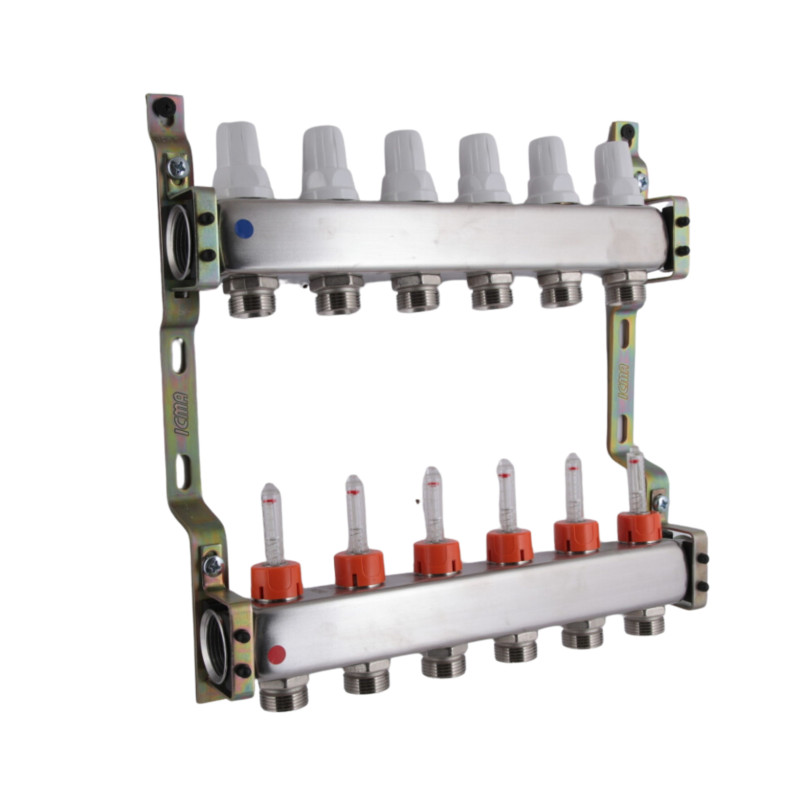 Колектор з витратомірами (нерж.) 3/4" х6 Icma № К073 (87K073PK32)