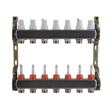 Колектор з витратомірами (нерж.) 3/4" х7 Icma № К073 (87K073PR32)