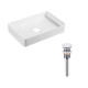 Qtap Комплект Tern: Раковина накладна прамокутна 600x405x110 мм WHITE + Донний клапан PU02