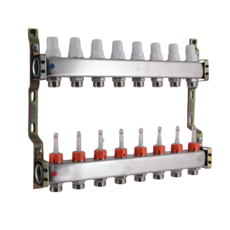 Колектор з витратомірами (нерж.) 3/4" х8 Icma № К073 (87K073PL32)