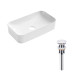 Qtap Комплект Tern: Раковина накладна прамокутна 605x350x140 мм WHITE + Донний клапан PU02