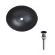 Qtap Комплект Dove: Раковина накладна овальна 410x335x145 мм Matt Black + Донний клапан PU03