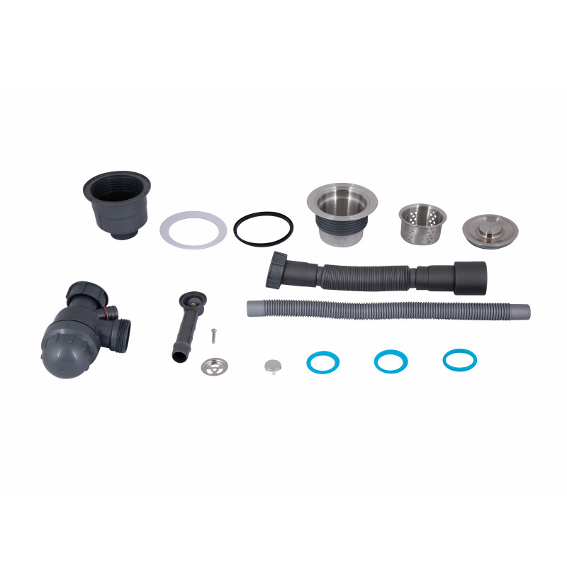 Lidz Сифон для кухонної мийки LK17, випуск 115 мм, колбовий з круглим переливом (выход гофра 40/50мм) (LDLK17SS46398)