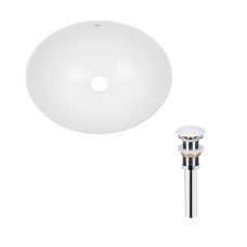 Qtap Комплект Dove: Раковина накладна овальна 410x335x145 мм White + Донний клапан PU02