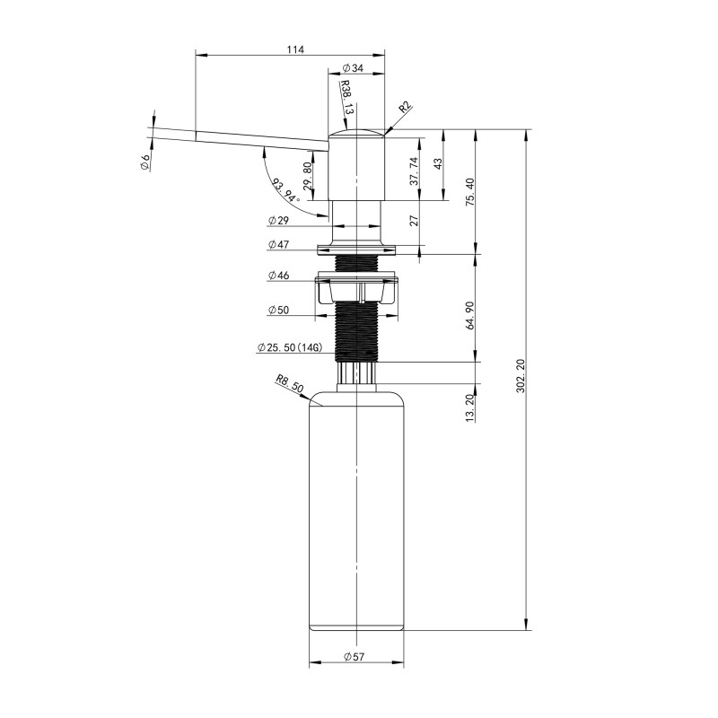 Lidz Дозатор для миючого засобу LK118 круглий Brushed Steel (LDLK118BRU46400)