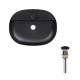 Qtap Комплект Scorpio: Раковина накладна овальна 505x385x120 мм Matt Black + Донний клапан PU03