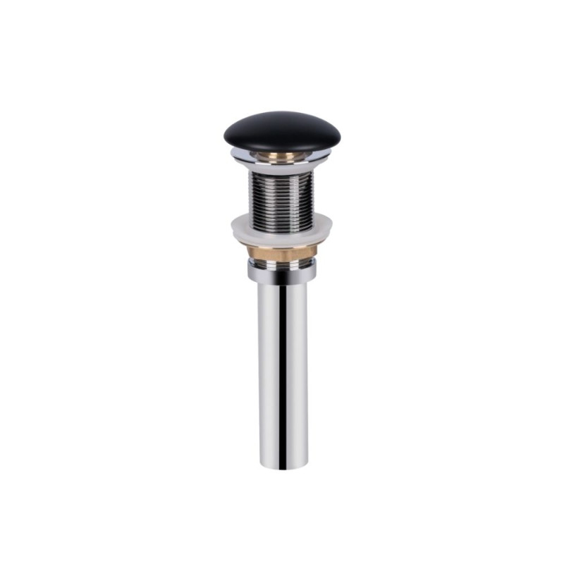 Qtap Комплект Scorpio: Раковина накладна овальна 505x385x120 мм Matt Black + Донний клапан PU03