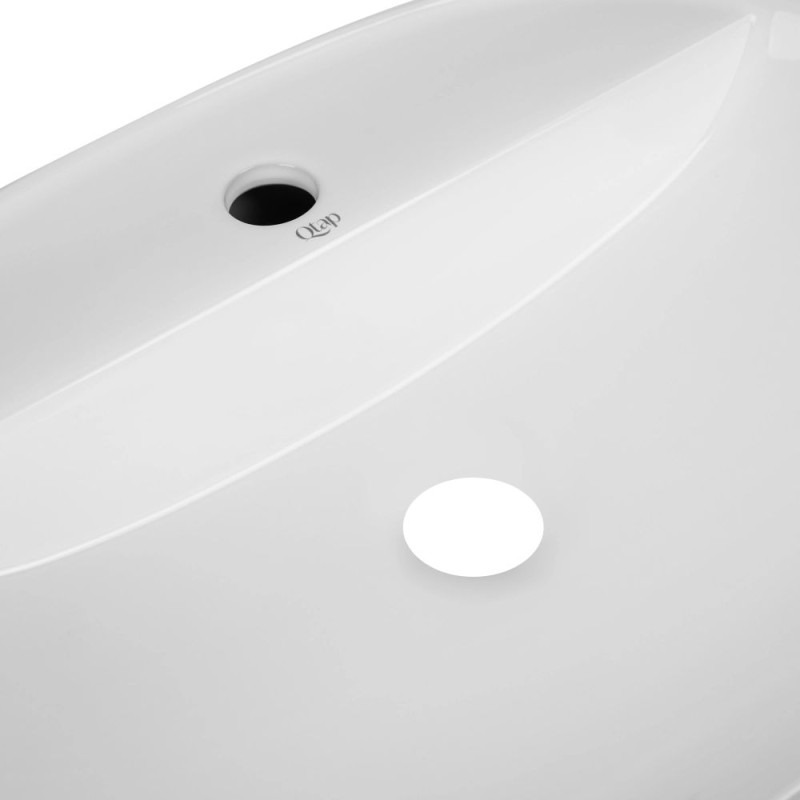 Qtap Комплект Scorpio: Раковина накладна овальна 610x400x120 мм White + Донний клапан PU02