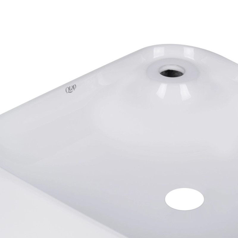 Qtap Комплект Stork: Раковина накладна квадратна 430x430x120 мм White + Донний клапан PU02