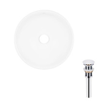 Qtap Комплект Owl: Раковина накладна кругла 400х400х155 мм White + Донний клапан PU02