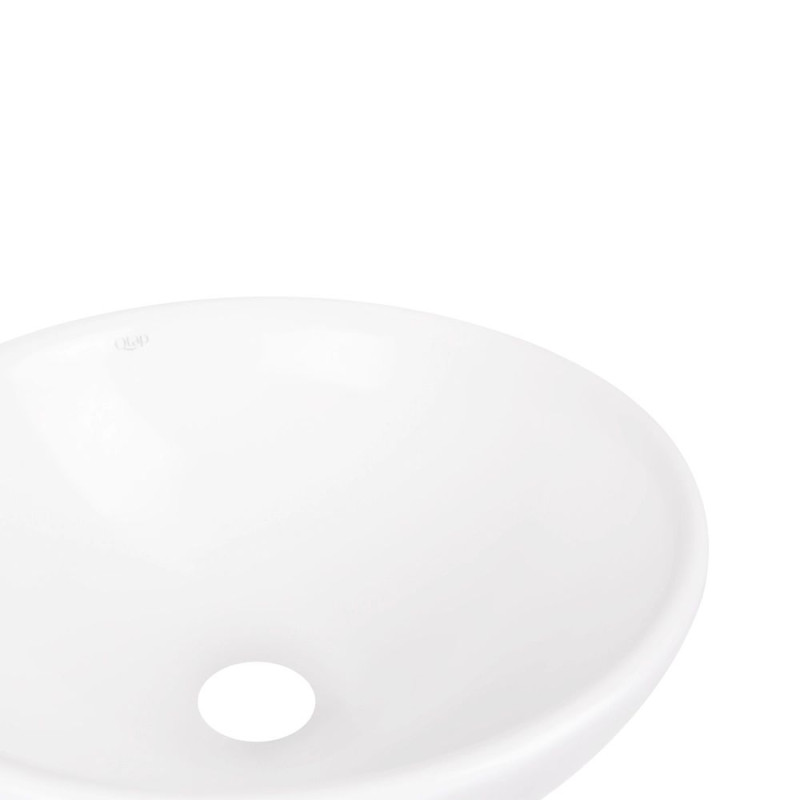 Qtap Комплект Owl: Раковина накладна кругла 400х400х155 мм White + Донний клапан PU02