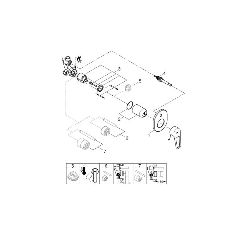 Grohe BauLoop New Одноважільний змішувач для ванни (29041001)