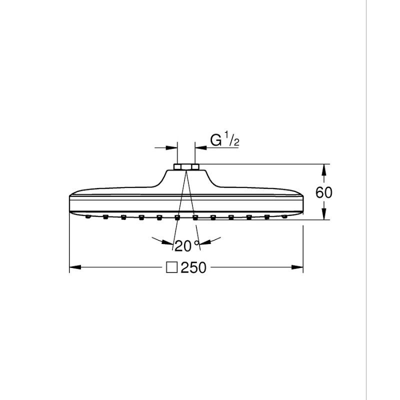Grohe Vitalio comfort 250 Cube верхній душ з WaterSaving (26695000)