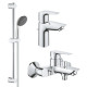 Grohe Набiр змiшувачiв QuickFix Start Edge 3 в 1 для ванни (UA202501SQ)