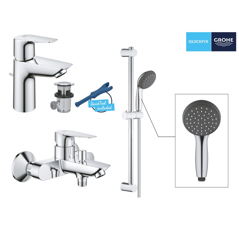 Grohe Набiр змiшувачiв QuickFix Start Edge 3 в 1 для ванни (UA202501SQ)