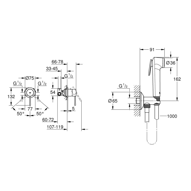 Grohe Готовий комплект для гігієнічного душу Essence з Tempesta-F (UA111197000)