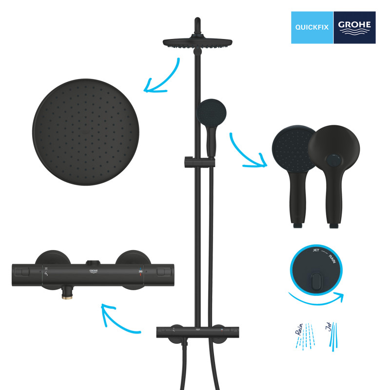 Grohe Vitalio Start 250 Душова система з термостатом для настінного монтажу (266772431)