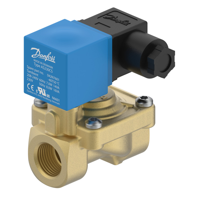 Danfoss Електромагнітний клапан, EV220S, Функція: НВ, G, 1/2, 4.000 м³/год, EPDM 042U651419