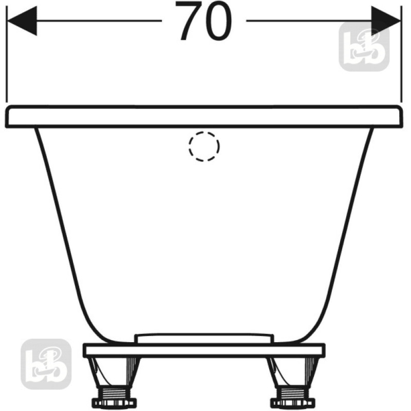 Geberit SELNOVAванна 170*70см, прямокутна, з ніжками,