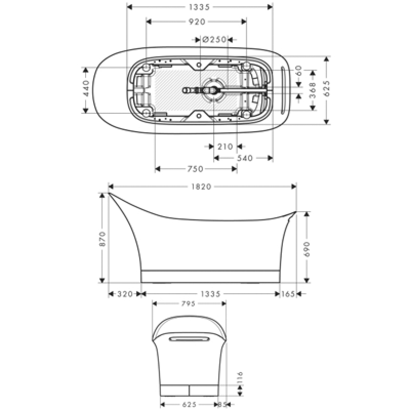 Hansgrohe Aхor Urquiola - ванна 11440000,