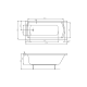 ROCA LINEA ванна 1700*750мм, з нiжками, (A24T042000)