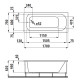 Laufen SOLUTIONS ванна 170*75см, права,з панеллю,