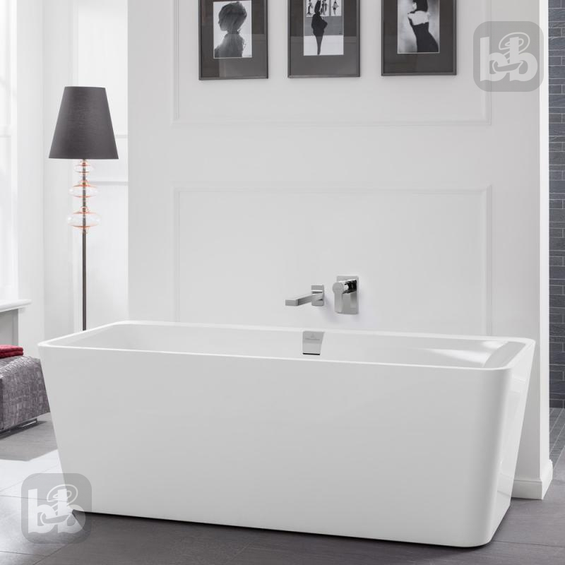 VILLEROY & BOCH SQUARO ванна 180*80см, колір білий альпін, матеріал Quaryl, (UBQ180SQE9T2V-01)