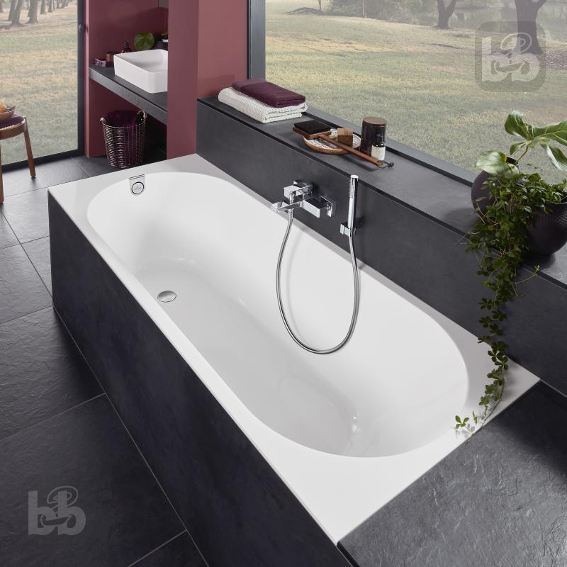 VILLEROY & BOCH OBERON 2.0 Solo ванна 180*80см кварилова з ніжками та зі зливом-переливом, (UBQ181OBR2DV-01)