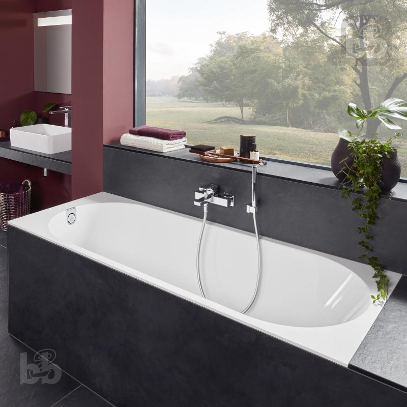 VILLEROY & BOCH OBERON 2.0 Solo ванна 180*80см кварилова з ніжками та зі зливом-переливом, (UBQ181OBR2DV-01)