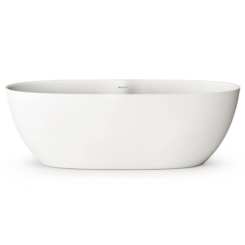 PAA VABELL/00 BELLA Ванна окремостояча 170см з литого (штучного) каменю, з інтегрованим сифоном, білий глянець