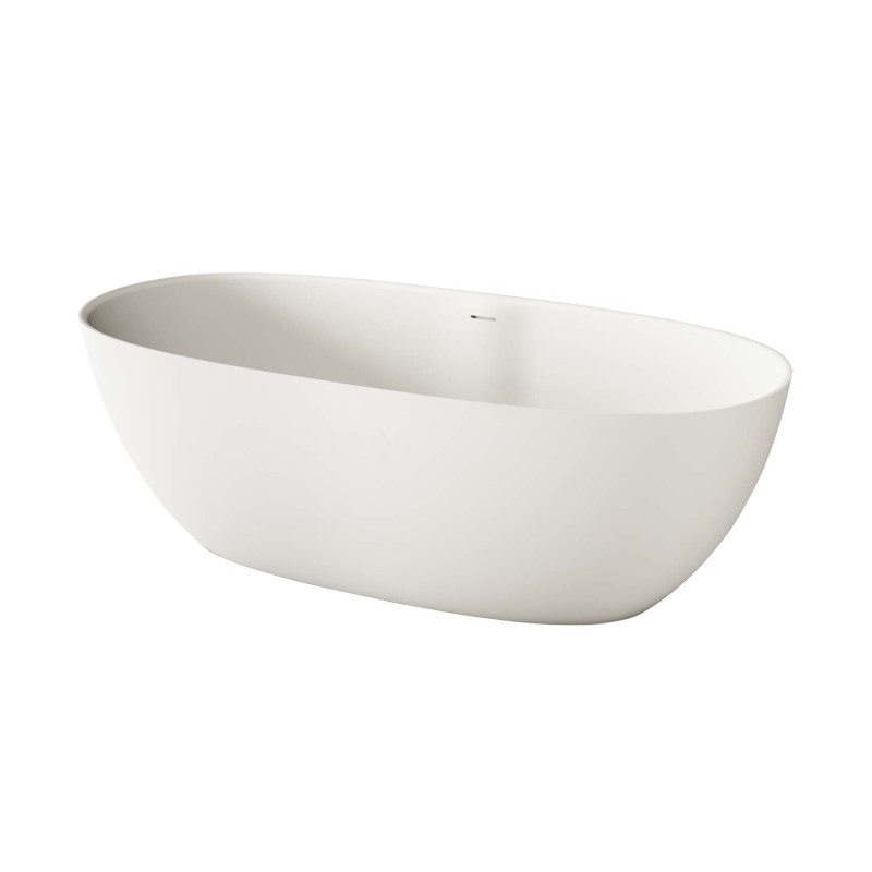 PAA VABELS/00 BELLA Ванна окремостояча 170см з литого (штучного) каменю Silkstone, з інтегрованим сифоном, білий матовий