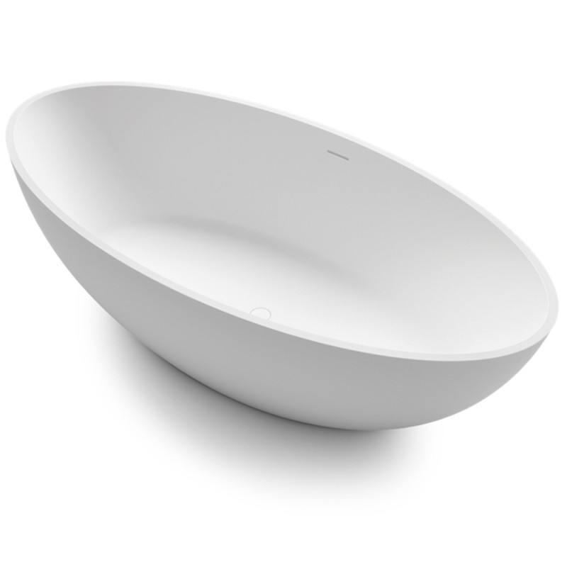 TREESSE V308BO/V3080XBO800S CAREZZA Ванна зі штучного каменю 180 x 85 x 52h, білий матовий