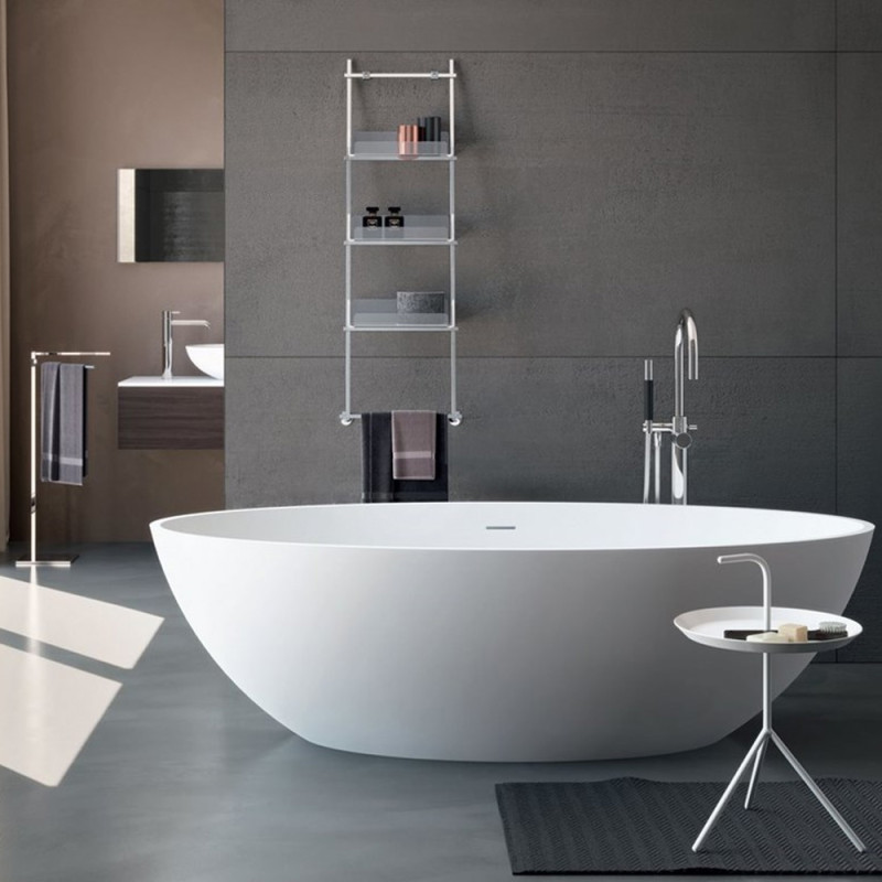 TREESSE V308BO/V3080XBO800S CAREZZA Ванна зі штучного каменю 180 x 85 x 52h, білий матовий