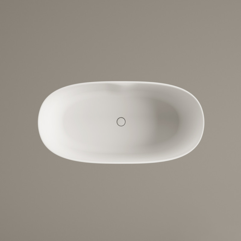 PAA VAPERL145/00 Perla Ванна окремостояча 145см з литого (штучного) каменю, з інтегрованим сифоном, колір білий глянець