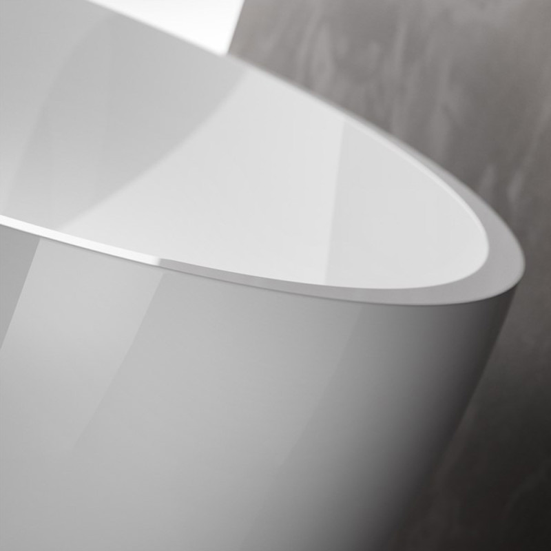 TREESSE V308BL CAREZZA Ванна зі штучного каменю 180 x 85 x 52h +сифон Crias400S51 NEU, білий