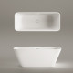 PAA VAQUA/00 QUADRO Ванна окремостояча 159см з литого (штучного) каменю, з інтегрованим сифоном, колір білий глянець