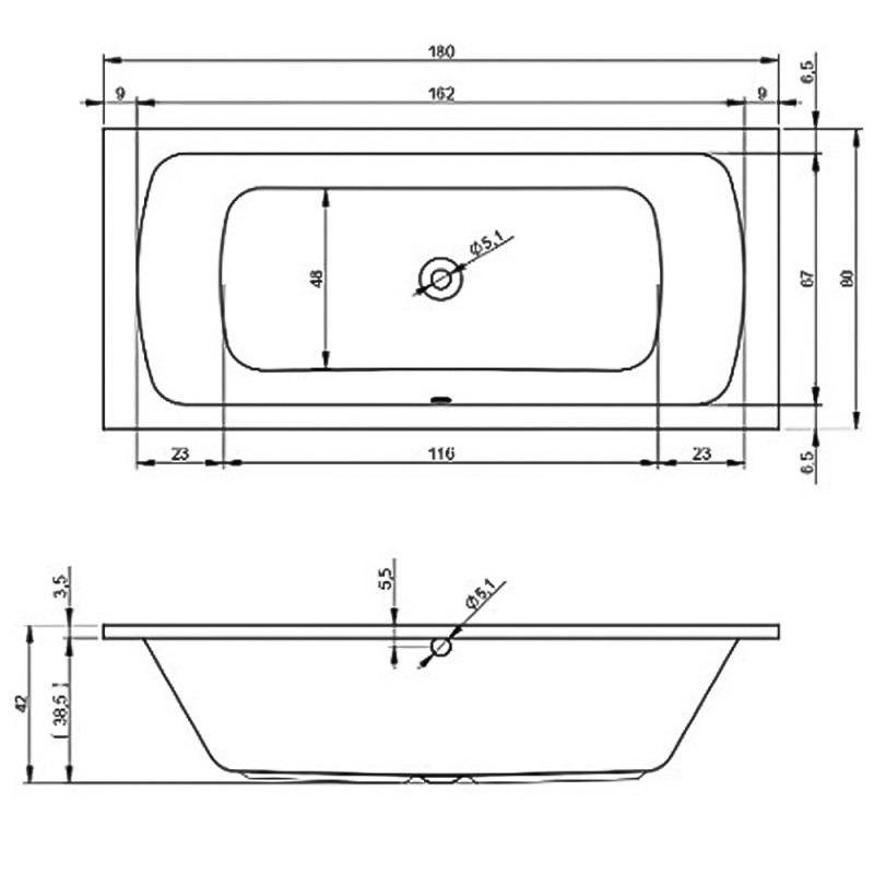 Devit 18080345 Comfort S Ванна 180x80 біла + ніжки 207093