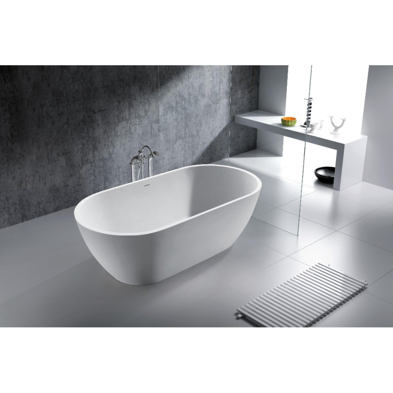 Devit 18080110UM Ванна Laguna штучний камінь з сифоном 1800*797*530 мм, біла матова